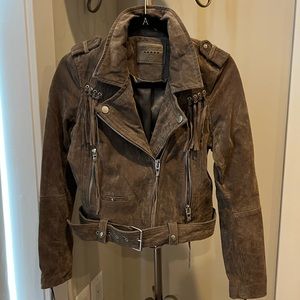 Suede moto jacket